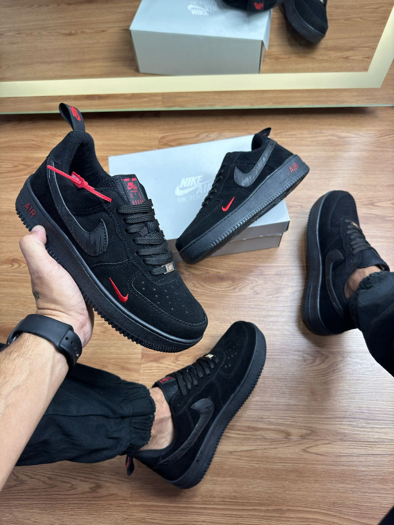 Tênis Nike Air Force Camurça Black Suede Premium Masculino