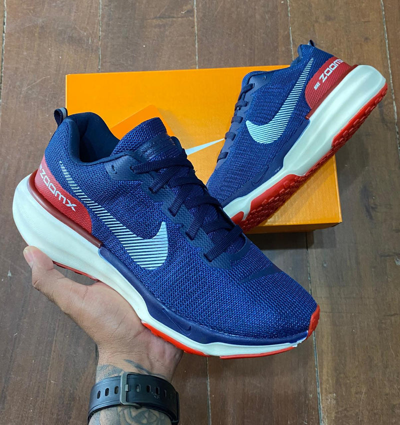 Tênis Nike Invincible Run 3 Azul Vermelho Premium Masculino