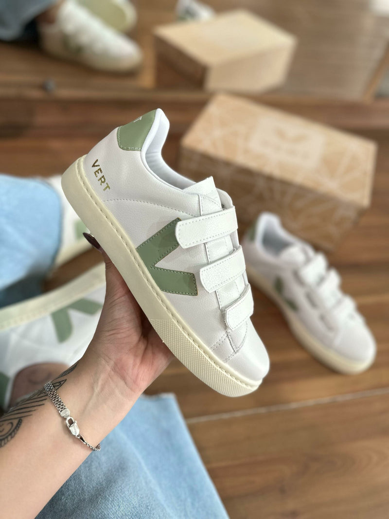 Tênis Vert Branco Verde Premium Feminino